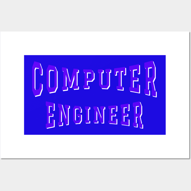 Computer Engineer in Purple Color Text Wall Art by The Black Panther